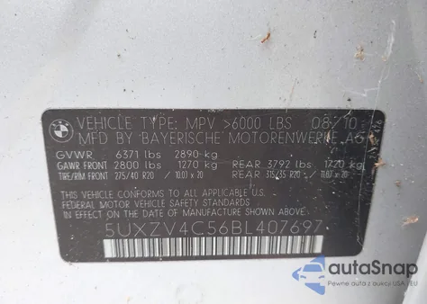 2011 BMW X5 xDrive35I/xDrive35I Premium/xDrive35I Sport Activity from USA, damaged, VIN 5UXZV4C56BL407697